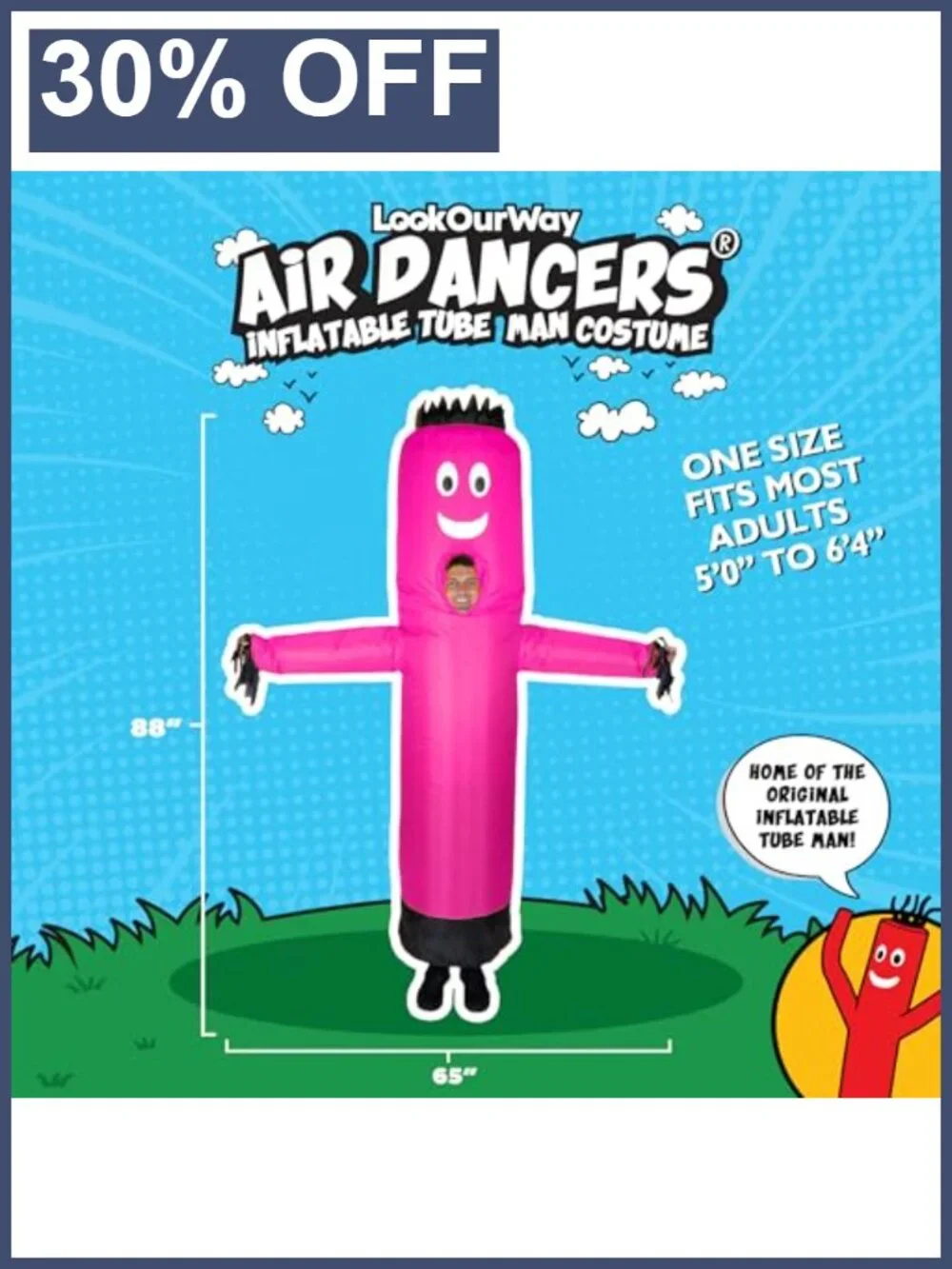 Inflatable Tube Man Costume Adult Wacky Wavy Arm Guy Funny Halloween
